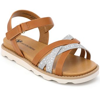 Girls Sandals Open Toe Flat Summer Shoes with Adjustable Straps for Little/Big Kids