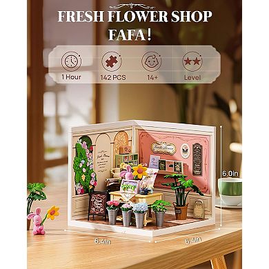Rolife Super Creator Kits Fresh Flower Shop, Tiny House Building Block Building Kits