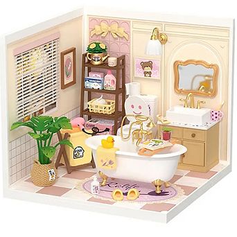 Rolife Pop Bubble Bathroom Super Creator-DIY Plastic House, Mini Blocks Model Kit Building Sets