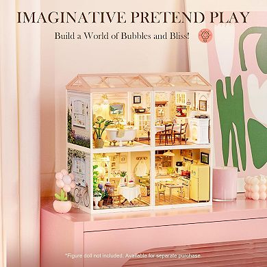 Rolife Pop Bubble Bathroom Super Creator-DIY Plastic House, Mini Blocks Model Kit Building Sets