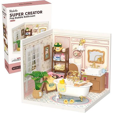 Rolife Pop Bubble Bathroom Super Creator-DIY Plastic House, Mini Blocks Model Kit Building Sets