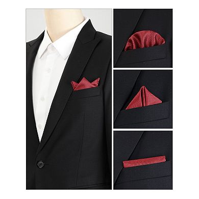 Men's Pocket Squares Solid Color Classic Textured Handkerchiefs for Wedding Business