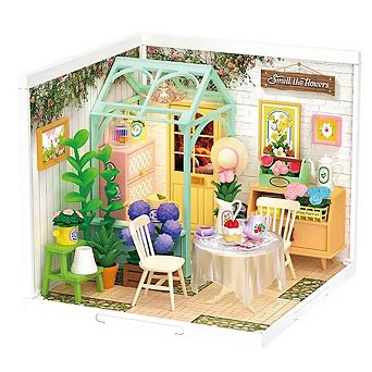 Rolife Blooming Tea Garden Super Creator-DIY Plastic Mini House for Adults, Mini Blocks Building Set