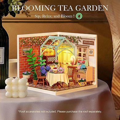Rolife Blooming Tea Garden Super Creator-DIY Plastic Mini House for Adults, Mini Blocks Building Set