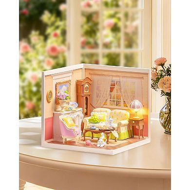 Rolife Holiday Tea Time Tiny House Building Blocks for Little Dolls, DIY Plastic Model Kits