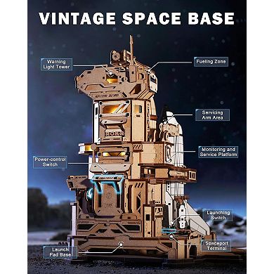 ROKR 3D Puzzles for Adults Space Shuttle, Interactive DIY Building Model with Lighting