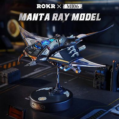 ROKR Mechanical Manta Ray 3D Metal Model Puzzle, Mechanical STEM Model Building Kit