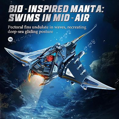 ROKR Mechanical Manta Ray 3D Metal Model Puzzle, Mechanical STEM Model Building Kit