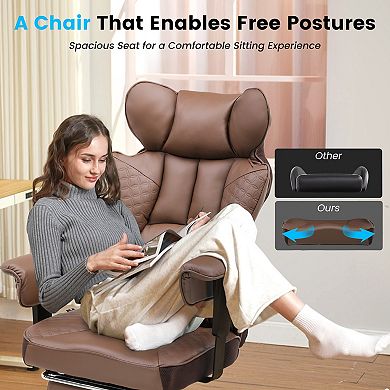 GTPLAYER Fabric Gaming Chair with Footrest, Linkage Armrests, Ergonomic Support