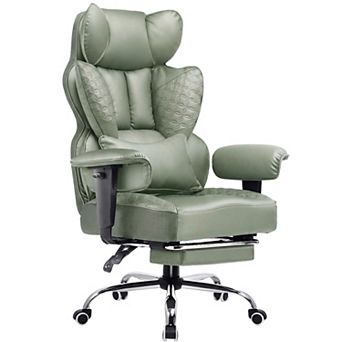 GTPLAYER Fabric Gaming Chair with Footrest, Linkage Armrests, Ergonomic Support