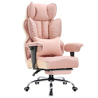 GTPLAYER Fabric Gaming Chair with Footrest, Linkage Armrests, Ergonomic Support
