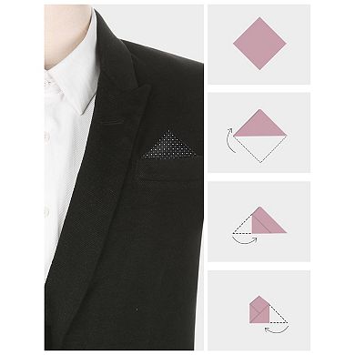 Men's Jacquard Patterned Classic Pocket Squares for Formal Tuxedo