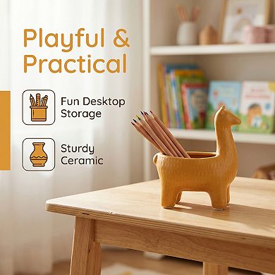 Alpaca Decorative Bowl Ceramic Llama Jewelry Dish and Key Holder for Entryway