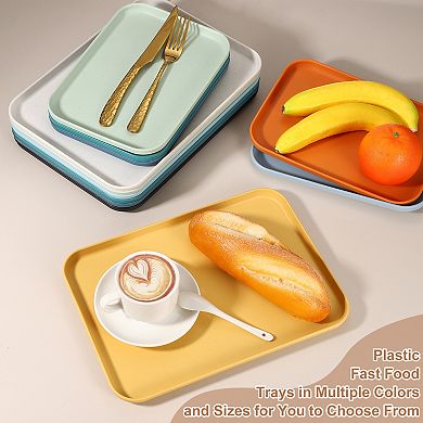 2PCS Fast Food Serving Trays, Rectangular Reusable Restaurant Serving Trays