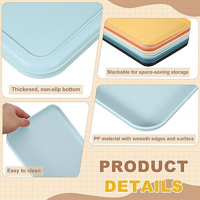 2PCS Fast Food Serving Trays, Rectangular Reusable Restaurant Serving Trays