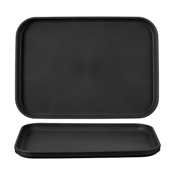 2 pc Fast Food Serving Trays, Rectangular Reusable Restaurant Serving Trays