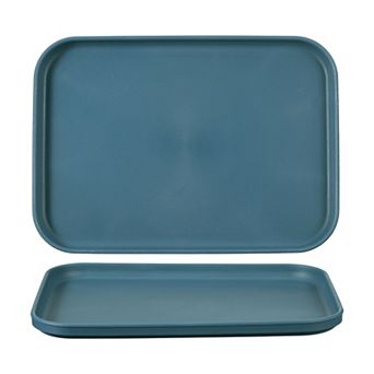2 pc Fast Food Serving Trays, Rectangular Reusable Restaurant Serving Trays