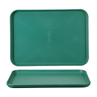 2 pc Fast Food Serving Trays, Rectangular Reusable Restaurant Serving Trays