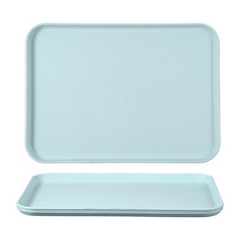 2 pc Fast Food Serving Trays, Rectangular Reusable Restaurant Serving Trays