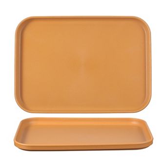 2 pc Fast Food Serving Trays, Rectangular Reusable Restaurant Serving Trays