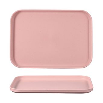 2 pc Fast Food Serving Trays, Rectangular Reusable Restaurant Serving Trays