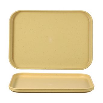 2 pc Fast Food Serving Trays, Rectangular Reusable Restaurant Serving Trays