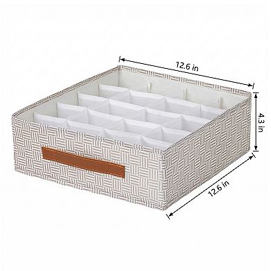Compartmental Storage Box, Fabric Storage Bin for Closet, Collapsible Storage Basket for Clothes