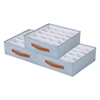 Compartmental Storage Box, Fabric Storage Bin for Closet, Collapsible Storage Basket for Clothes