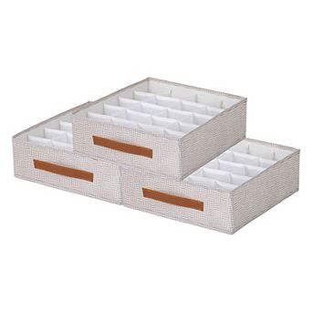 Compartmental Storage Box, Fabric Storage Bin for Closet, Collapsible Storage Basket for Clothes