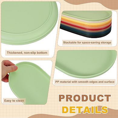 2PCS Fast Food Serving Trays, Oval Reusable Restaurant Serving Trays