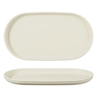 2 pc Fast Food Serving Trays, Oval Reusable Restaurant Serving Trays