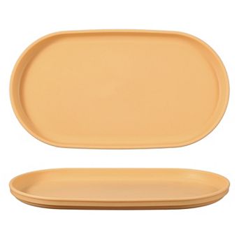 2 pc Fast Food Serving Trays, Oval Reusable Restaurant Serving Trays