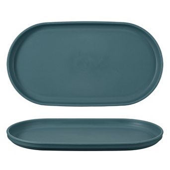 2 pc Fast Food Serving Trays, Oval Reusable Restaurant Serving Trays