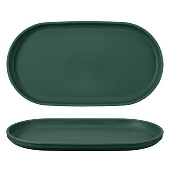 2 pc Fast Food Serving Trays, Oval Reusable Restaurant Serving Trays