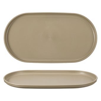 2 pc Fast Food Serving Trays, Oval Reusable Restaurant Serving Trays