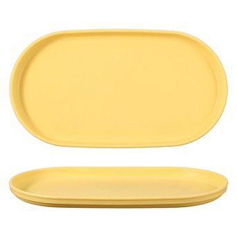2 pc Fast Food Serving Trays, Oval Reusable Restaurant Serving Trays