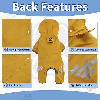 1Pc Dog Raincoat, Waterproof Dog Jacket with Hood