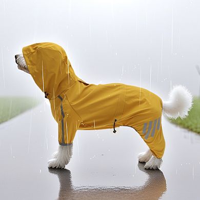 1Pc Dog Raincoat, Waterproof Dog Jacket with Hood