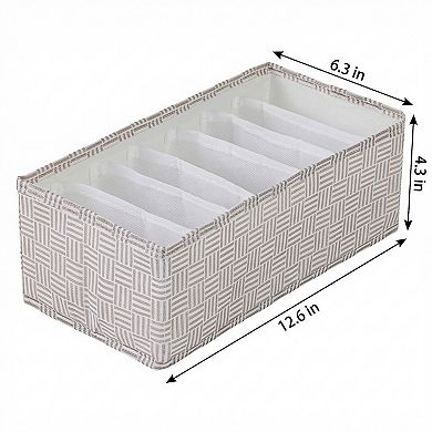 Compartmental Storage Box Fabric Storage Bin for Closet Collapsible Storage Basket for Clothes 7Grid