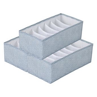 Compartmental Storage Box Fabric Storage Bin for Closet Collapsible Storage Basket for Clothes 7Grid