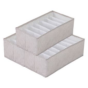 Compartmental Storage Box Fabric Storage Bin for Closet Collapsible Storage Basket for Clothes 7Grid