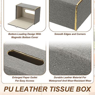 1Pc 7.48 x 5.12 x 3.54 (L*W*H) Tissue Box Cover,Tissue Box Holder with Magnetic Closure