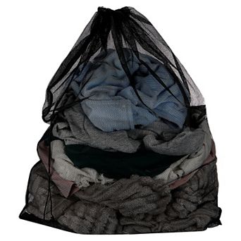 1 pc Mesh Laundry Bag Large Drawstring Net Laundry Bag Coarse Mesh