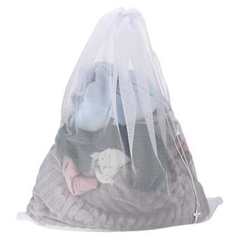 1 pc Mesh Laundry Bag Large Drawstring Net Laundry Bag Coarse Mesh