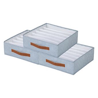 Compartmental Storage Box Fabric Storage Bin for Closet Collapsible Storage Basket for Clothes 6Grid