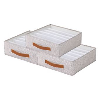 Compartmental Storage Box Fabric Storage Bin for Closet Collapsible Storage Basket for Clothes 6Grid