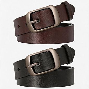 Women Leather Waist Belt Elegant Buckle For Jeans Dresses