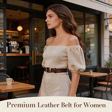Women Leather Waist Belt Elegant Buckle For Jeans Dresses