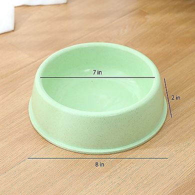 Plastic Pet Food Bowl with Rounded Rim for Cats and Dogs