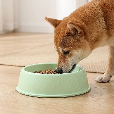 Plastic Pet Food Bowl with Rounded Rim for Cats and Dogs